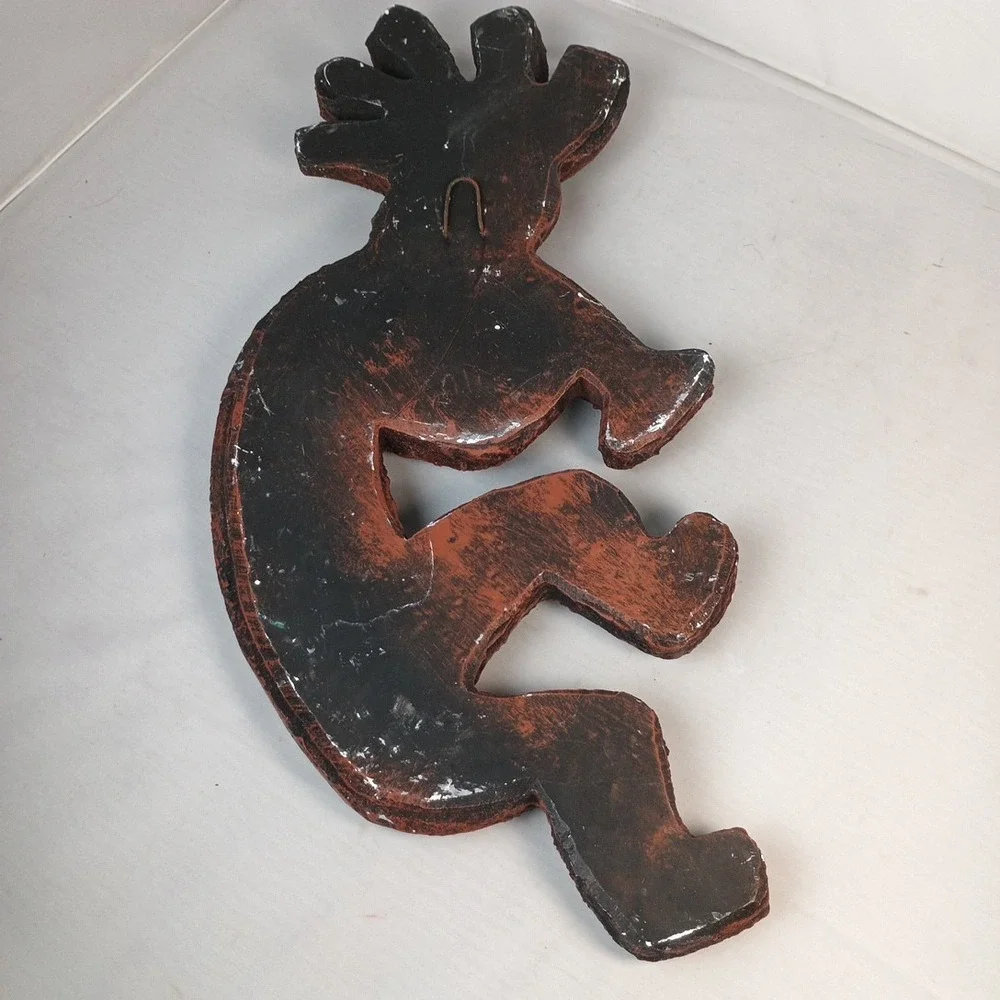 Large Kokopelli Folk Art Good Luck Fortune Dancer Chalkware Wall Hang 18